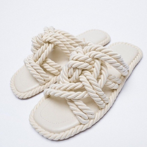 Zara NWT low heel knotted sandal - Picture 1 of 7